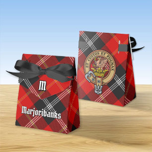 Caixinha De Lembrancinhas Clan Marjoribanks Crest sobre Tartan