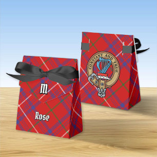 Caixinha De Lembrancinhas Clan Rosa Crest sobre Tartan