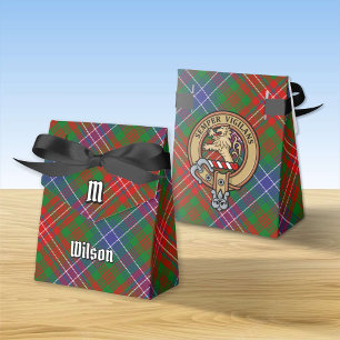 Caixinha De Lembrancinhas Clan Wilson Crest sobre Tartan Moderno