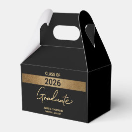 Caixinha De Lembrancinhas Classe de Graduação de Nome Dourado Preto 2023