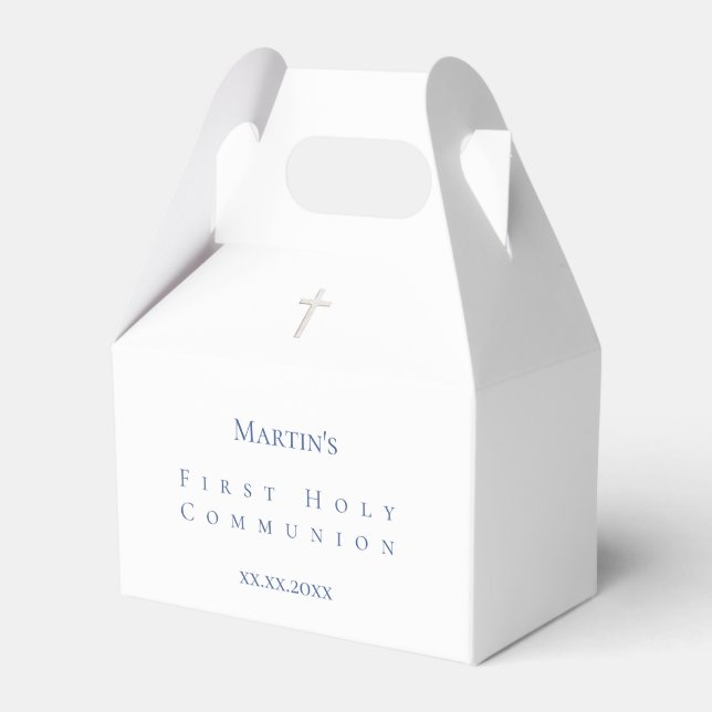 Caixinha De Lembrancinhas Classic First Santa Communion Favor Box (Frente)