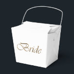 Caixinha De Lembrancinhas Cláusula branca-nobre e escrita dourada, chic eleg<br><div class="desc">Brisa branca e guião dourada caligrafia elegante,  Gift em favor Box.</div>