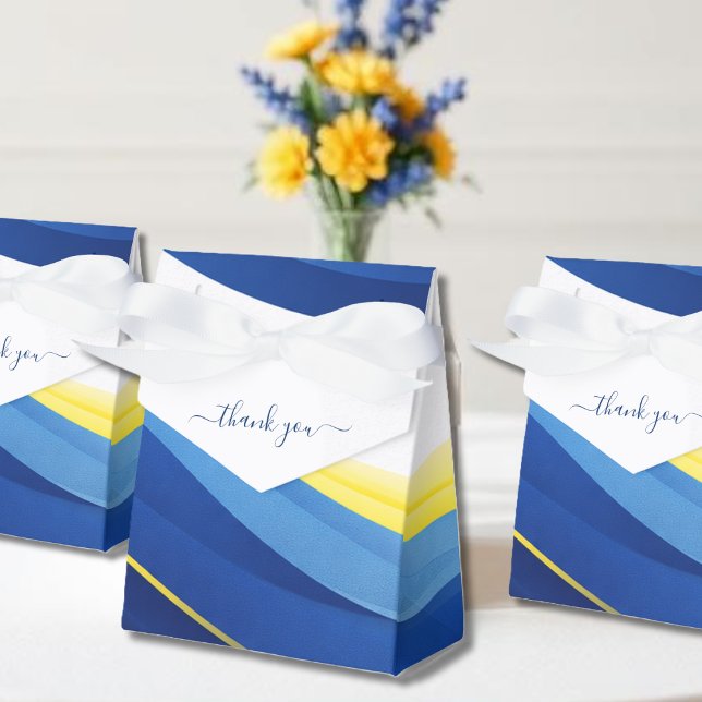 Caixinha De Lembrancinhas Cobalt Blue and Yellow Wedding Favor Boxes (Cobalt Blue and Yellow Wedding Favor Boxes )