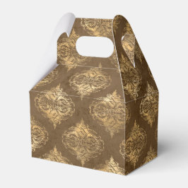 Caixinha De Lembrancinhas Cobre e Dourado Damask Vintage