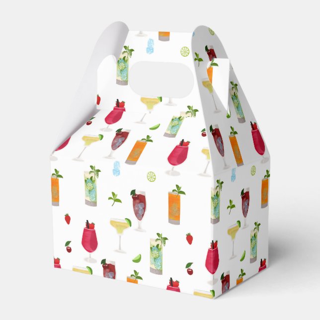 Caixinha De Lembrancinhas Cocktails de Aquarela e Bebidas Festas (Frente)