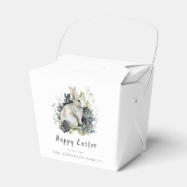 Caixinha De Lembrancinhas Coelhinho de Páscoa Floral de Aquarela