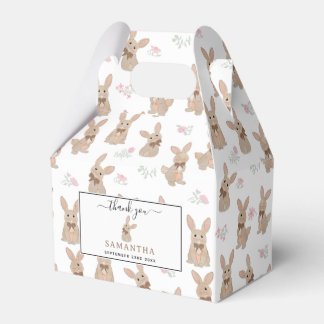 Caixinha De Lembrancinhas Coelhinho Floral Flores Silvestres Laço Coquette