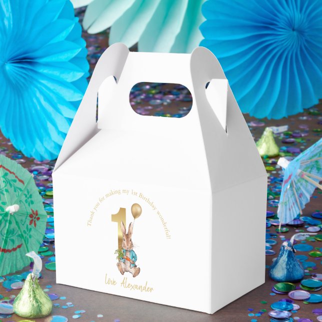 Caixinha De Lembrancinhas Coelho Bunny clássico Primeiro Aniversário (Festa)