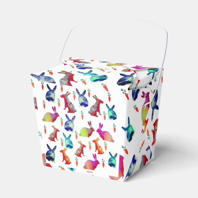 Caixinha De Lembrancinhas Coelhos Céus (Frente)