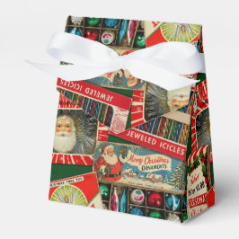 Caixinha De Lembrancinhas Colagem de Decorações de Natal Vintage Retrô