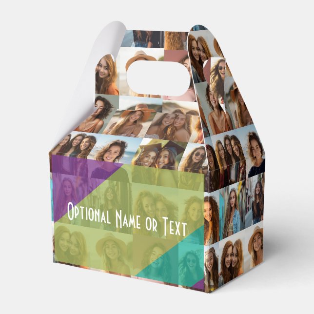 Caixinha De Lembrancinhas Colagem de Fotos Funky - Adicione até 16 fotos (Frente)