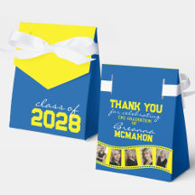 Colar de Fotos Azul Médio e Amarelo em Formato de