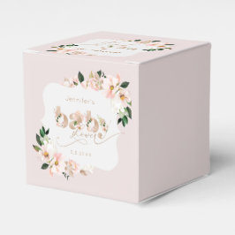 Caixinha De Lembrancinhas Colchete de chá de fraldas de menina floral cor-de