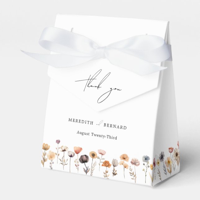 Caixinha De Lembrancinhas Colorida Casamento Floral Obrigado (Frente)