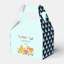 Caixinha De Lembrancinhas Colorido Rapaz da Família de Frango Bonito Obrigad