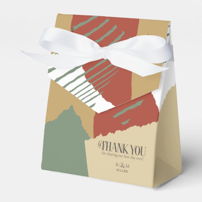 Caixinha De Lembrancinhas Colour Block Wedding Autumn ID740 (Frente)