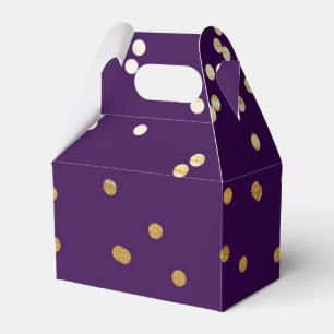 Caixinha De Lembrancinhas Confetes Brilhantes Roxo e Dourado Favor Moderno