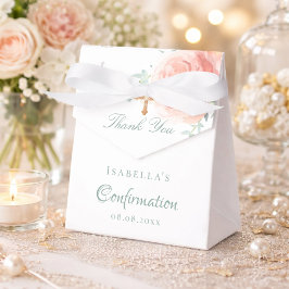 Caixinha De Lembrancinhas Confirmação de obrigado de menina floral rosa rosa