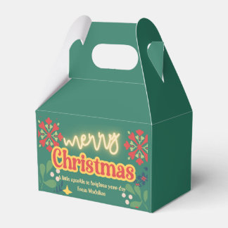 Caixinha De Lembrancinhas Convite colorido de festa de Natal moderno retrô