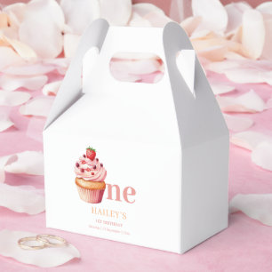 Caixinha De Lembrancinhas Convite de Aniversário de Cupcake, 1º Aniversário