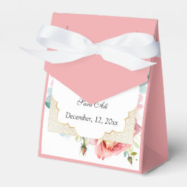 Caixinha De Lembrancinhas Convocação Muçulmana Nikah, Floral Rosa Moderna