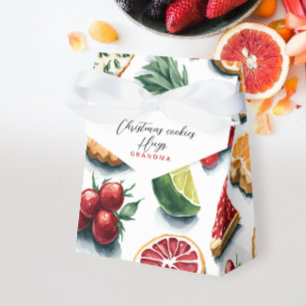 Caixinha De Lembrancinhas Cookies de Natal Coloridos Retroativos Frutas Wate