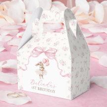 Coquete Floral Rosa com Laço de Coelho Aniversário