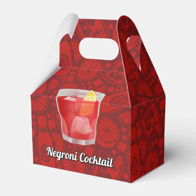 Caixinha De Lembrancinhas Coquetel Negroni (Frente)