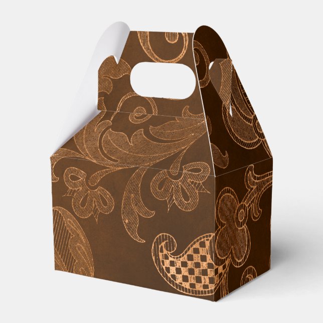 Caixinha De Lembrancinhas Cor damasco Real Floral Halloween (Frente)