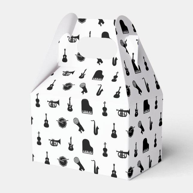 Caixinha De Lembrancinhas COR DE FUNDO PERSONALIZADA DOS Instrumentos Musica (Frente)