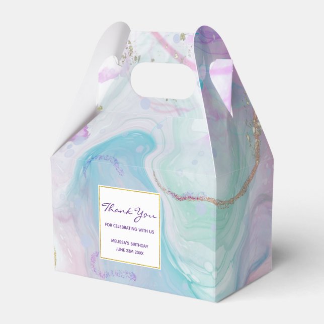 Caixinha De Lembrancinhas Cor Puro, Verde, Cor Rosa Flutuante Elegante (Frente)