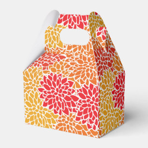 Caixinha De Lembrancinhas Cor Vermelha Laranja Vintage 60s Flor