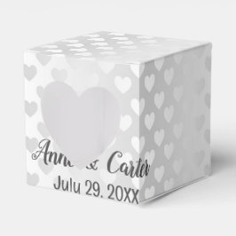 Caixinha De Lembrancinhas Corações de Casamento Branco