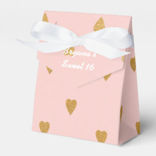 Caixinha De Lembrancinhas Corações Dourados, Festa de aniversário Rosa, Caix