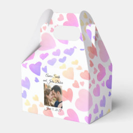 Caixinha De Lembrancinhas Corações Flutuantes em Aquarela (Personalizável)