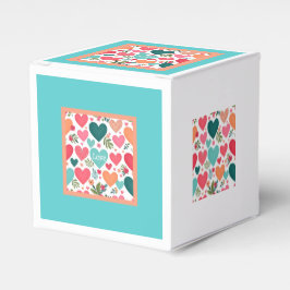 Caixinha De Lembrancinhas Corações tropicais e flores Dia do Namorados