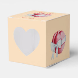 Caixinha De Lembrancinhas Corações vermelhos amarrados com fita branca para