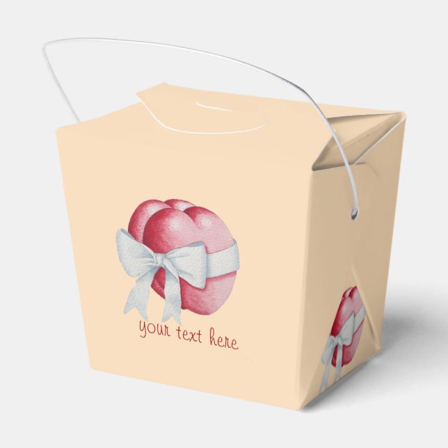Caixinha De Lembrancinhas Corações vermelhos amarrados com fita branca para  (Verso)