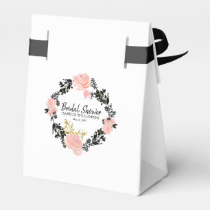 Caixinha De Lembrancinhas Coram o rosa, o preto e o chá de panela floral