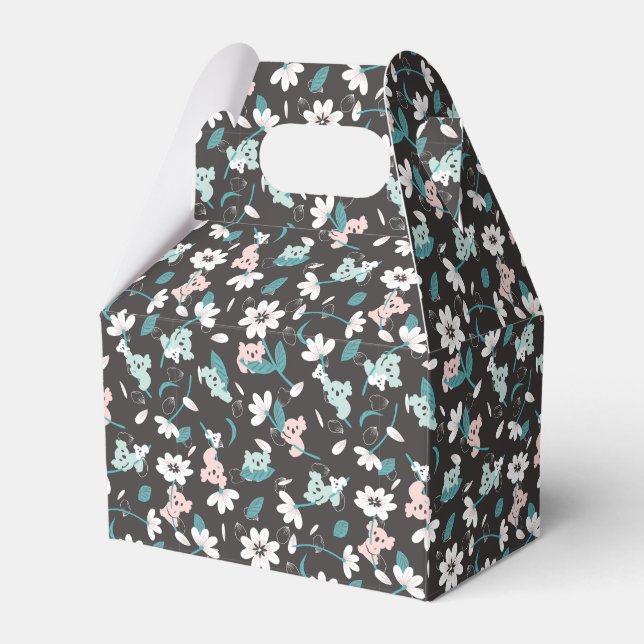 Caixinha De Lembrancinhas Corante Koala Pattern Cute Animal e Floral (Frente)