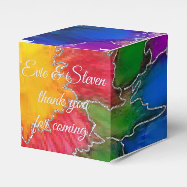 Caixinha De Lembrancinhas Cores Elegantes Clássicas de Casamento (Frente)