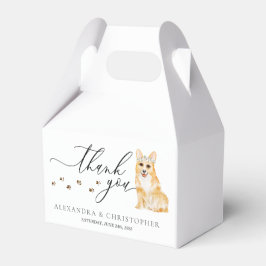 Caixinha De Lembrancinhas Corgi cachorro Convite de Casamento Caligrafia Agr