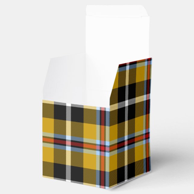 Caixinha De Lembrancinhas Cornish National Tartan Yellow and Black Xadrez (Aberto)