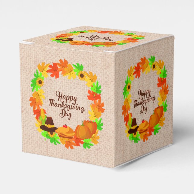 Caixinha De Lembrancinhas Correspondência Conjunto Ação de Graças Dourada Wr (Frente)