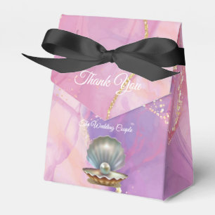 Caixinha De Lembrancinhas Correspondência dourado e mármore rosa