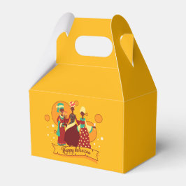 Caixinha De Lembrancinhas Correspondência Feliz Kwanzaa 3 Mulheres Amarelo