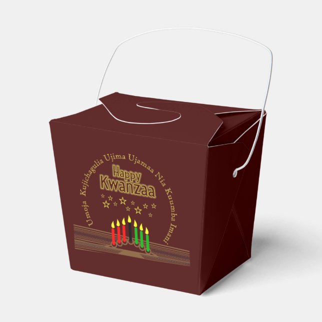 Caixinha De Lembrancinhas Correspondência Feliz Kwanzaa Sete Princípios (Frente)