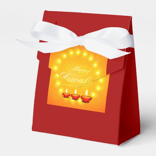 Caixinha De Lembrancinhas Correspondente ao feliz Diwali Yellow - (Frente)