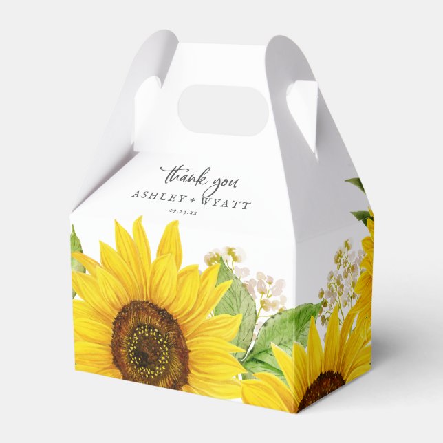 Caixinha De Lembrancinhas Country Sunflower Obrigado Box (Frente)