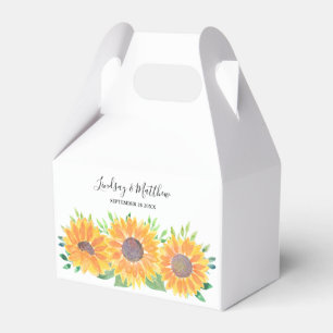 Caixinha De Lembrancinhas Country Sunflower Watercolor Wedor Box